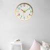 Colorful Numeral Wall Clock Easy Read Quiet Movement Wood Grains Battery Operated Clock for Home Office Classroom Decors