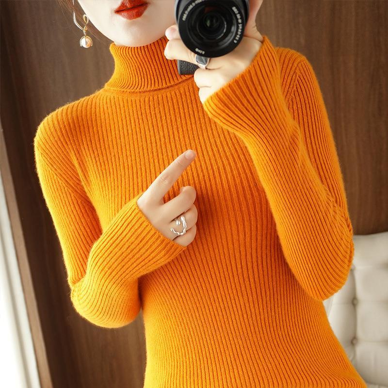 Осенние и зимние водолазки для женщин, облегающие рубашки, полосатые свитера для женщин, женские свитера для поездок на работу