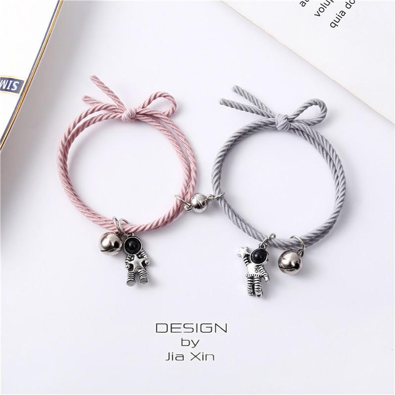 Подарки на день святого Валентина, модный браслет со звездой астронавта, подарок для пары, магнитный браслет, веревочный браслет