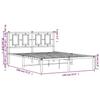 VidaXL Metal Bed Frames with Headboard, Double Bed with Slat Base, Adult Bed with Footboard, Bedroom Furniture, 374241