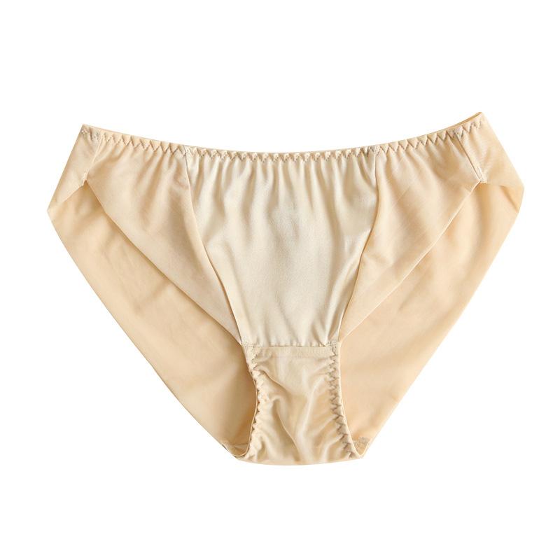 1 Pc Low Waist Sexy Lace Triangle Briefs Silky Smooth and High Elasticity Silk Home Underwear Briefs