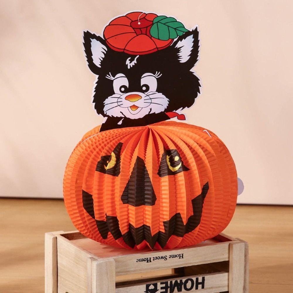 Bat Halloween Party Prop Spider Pumpkin Lantern Festive Halloween Paper Pendant  Kids Gift