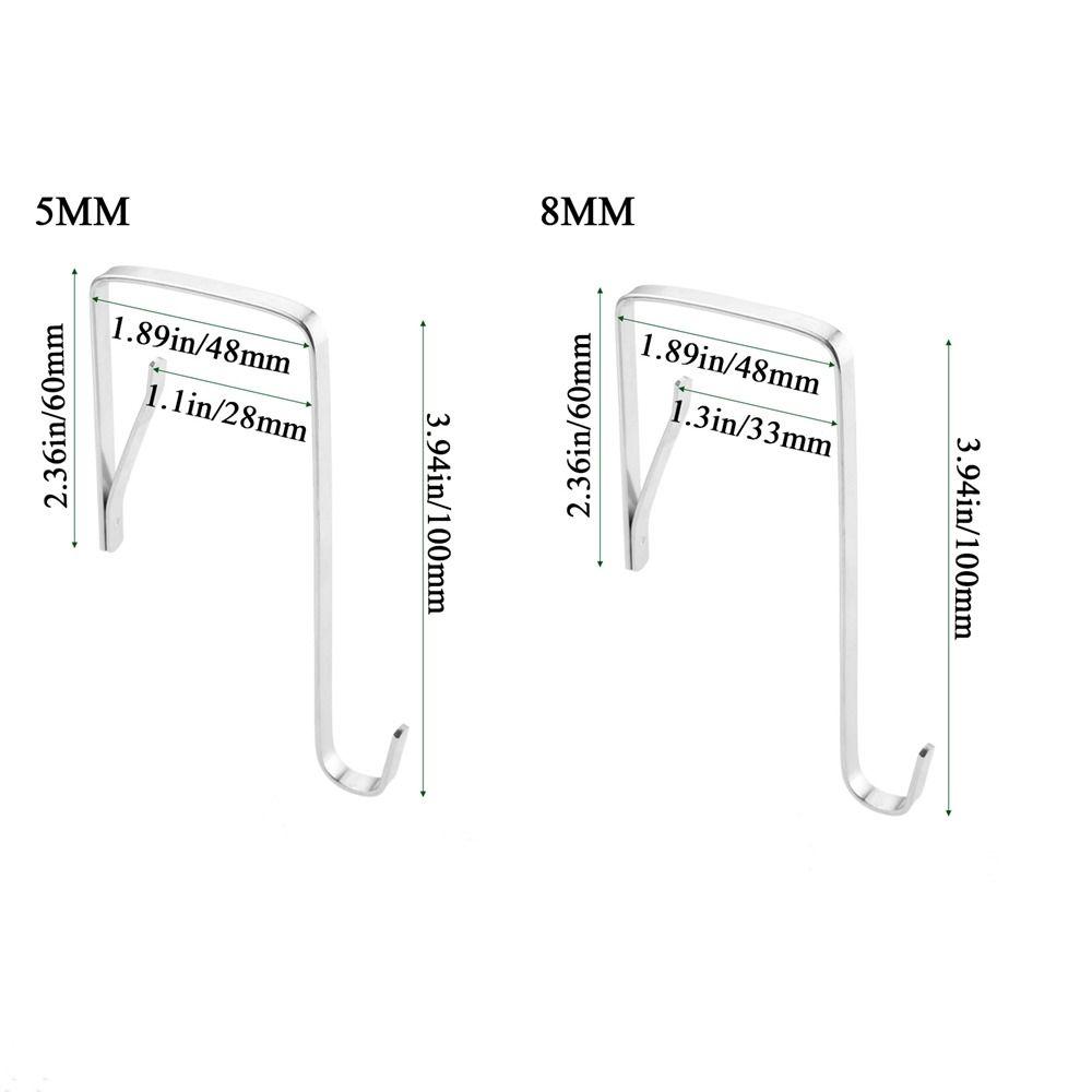 5Pcs 100x48mm Adjustable Over The Door Hook Iron Door Hook Simple Door Hanger Towels