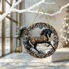 Horse Hanging Sign Sign 2D Flat Horse Round Acrylic Panel Sign Decorative Front Door Sign