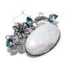 Moonstone, Topaz Handmade 925 Sterling Silver Jewelry Pendant 1.89" Q0l26