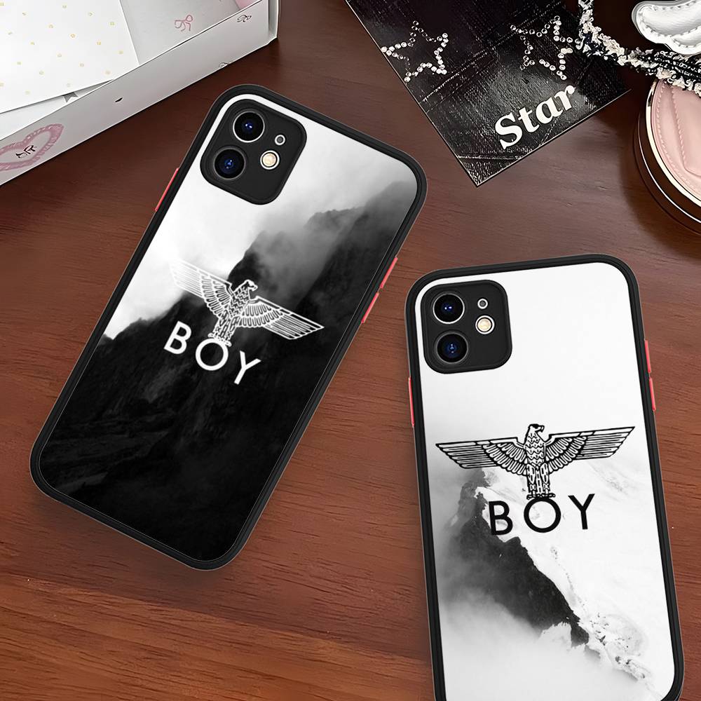 Classic Punk Logo B-Boy L-London For IPhone 16 15 14 13 12 11 Pro Max X XS MAX Plus Translucent Black Phone Cover
