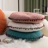 Декоративная подушка с кисточкой, хорошая устойчивость, высокая эластичность, облегчение боли, круглая подушка, шар, круглая подушка, диванная подушка, напольная подушка, украшение для дома