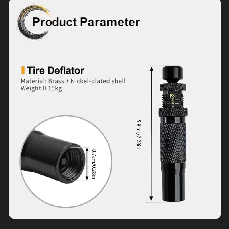 Клапаны для спуска воздуха из шин Регулируемые дефляторы шин Набор из 4 штук Автоматический контроль давления для внедорожника Мотоцикла