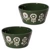 Керамика Минору Мино Варе Кашпо Легкий Резной Маленькая Миска S Цветочное Кольцо Набор из 2 Штук Моховой Зеленый 10.7 x В5.2см
