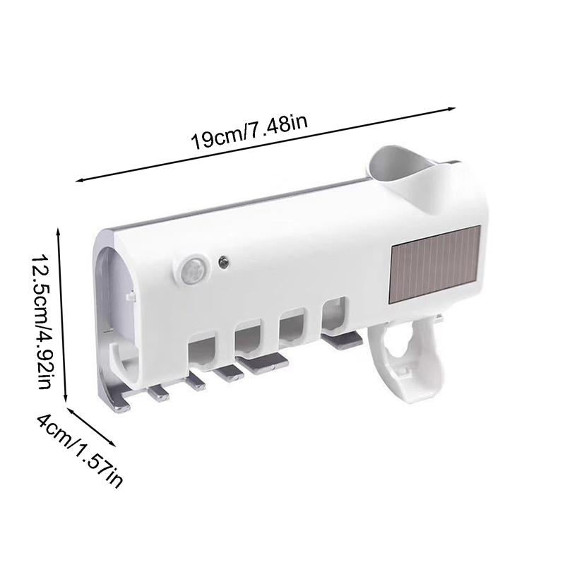 Интеллектуальный УФ-дезинфицирующий аппарат для зубных щеток, работающий на солнечной энергии, электрическая вешалка для зубных щеток, многофункциональное настенное крепление, аксессуары для ванной комнаты