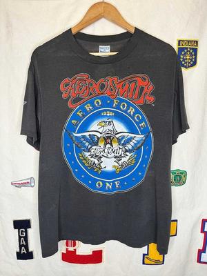 Винтажная футболка Aerosmith Aero Force One Band Tour Репринт AN51127 Унисекс Футболка
