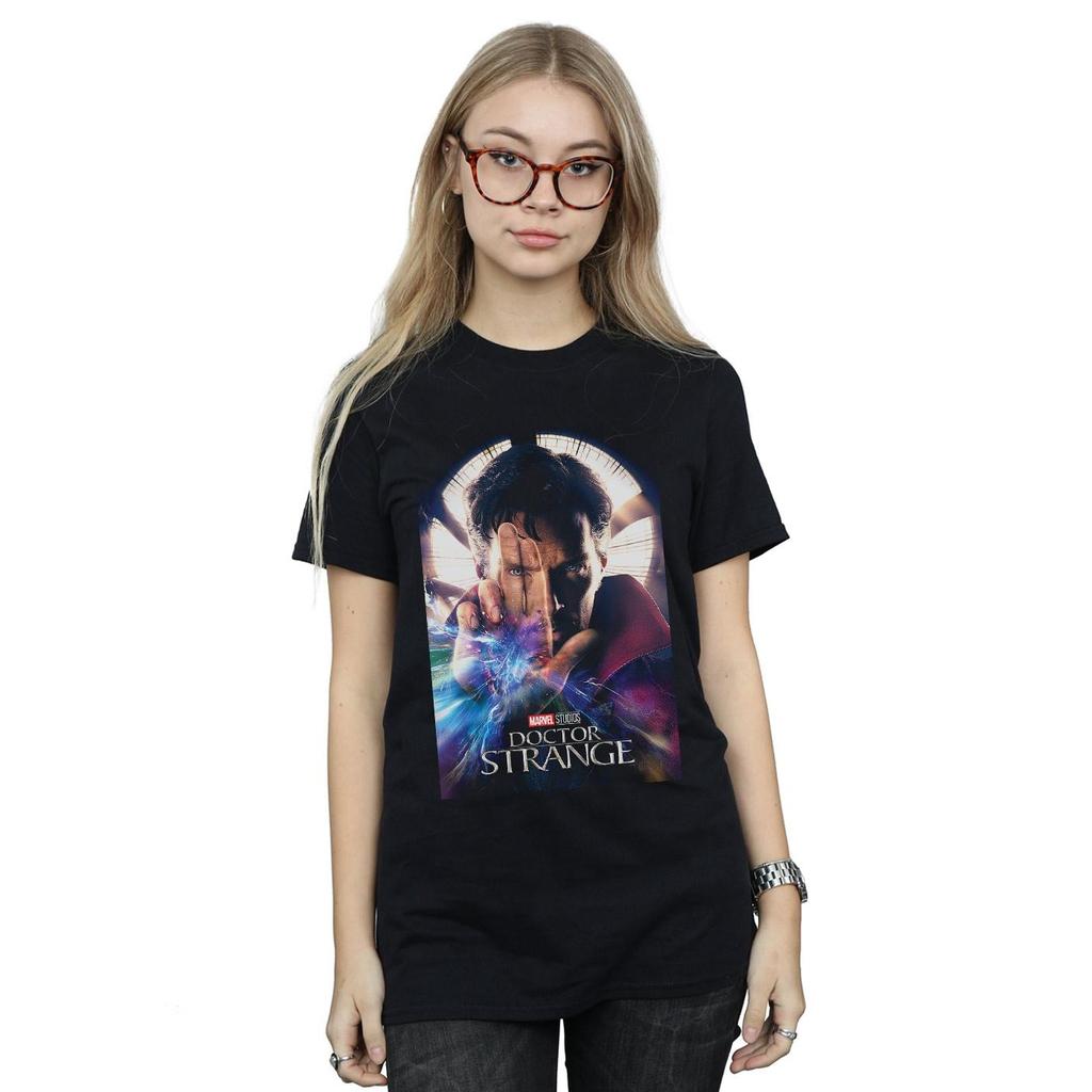 Marvel Studios Womens/Ladies Doctor Strange Poster Cotton Boyfriend T-Shirt