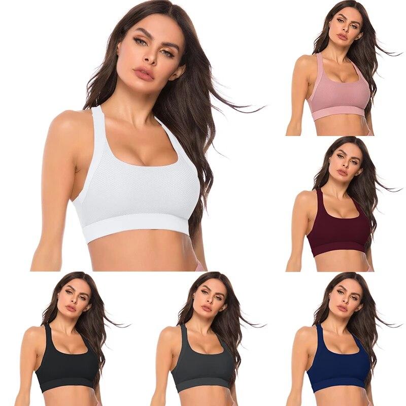Йога Фитнес Крест Назад Спорт Красивая спина Противоударный бюстгальтер со сборками Спортивное нижнее белье