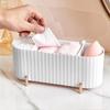 Desktop Cosmetics Storage Box Dust-proof Makeup Organizer For Cotton Pads Swabs Beauty Egg Holder Bathroom Jewelry Organizer