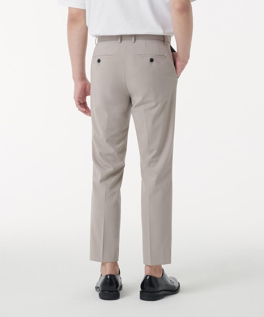 MUSINSA STANDARD [Cooltandard] Tapered Hidden Banding Crop Slacks [Light Beige]