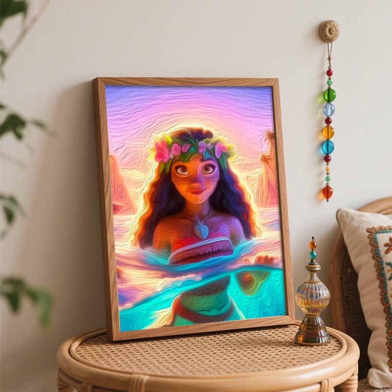Disney Moana oil painting art handmade diy painting home decoration gift