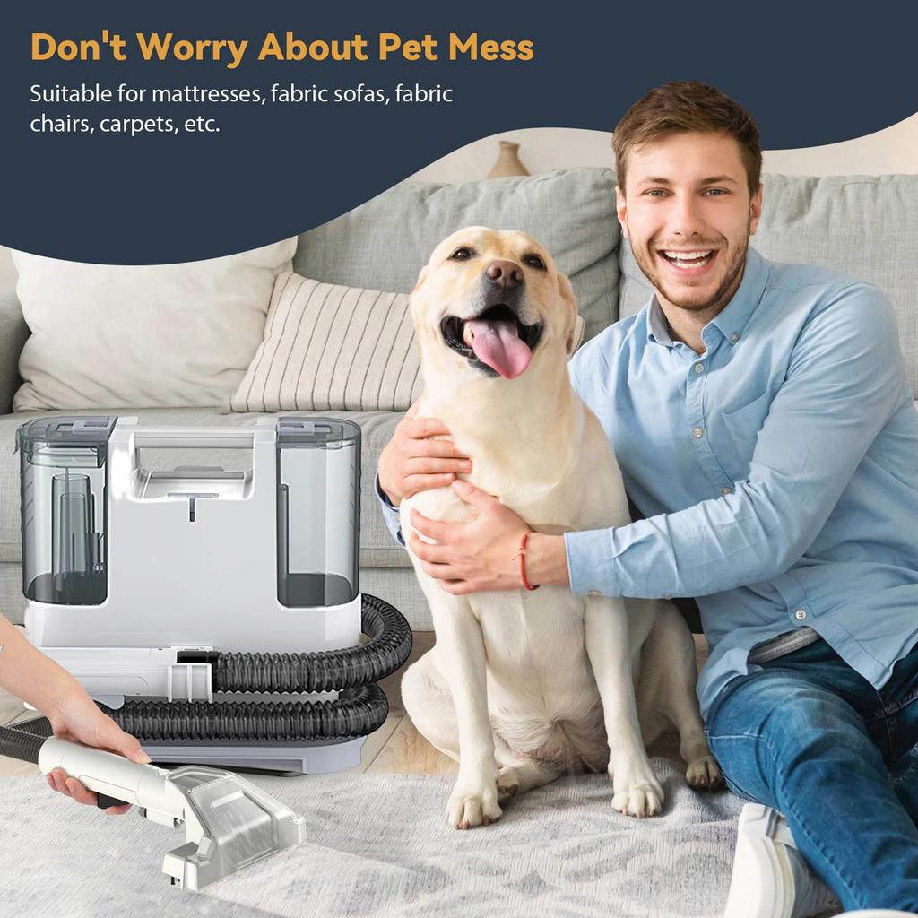 Ручной пылесос для ковров 400 Вт 9 кПа Портативный пятновыводитель для автомобиля дивана шерсти домашних животных Распыление Всасывание Интегрированная машина для чистки обивки