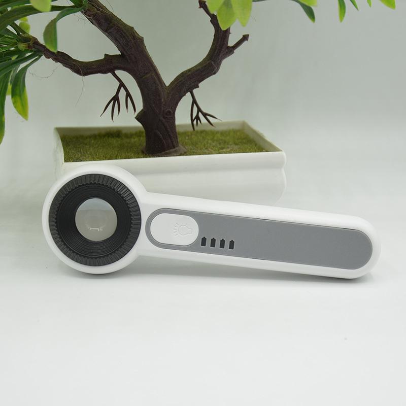 1Pc Rechargeable Handheld Magnifier 3 Lighting Modes Illuminated Magnifying Glass With Led Light For Seniors Reading Repair