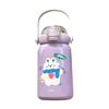 Cartoon Thermal Cup Double Drinking Straw Coffee Cup Portable Insulated Cup  For Girls