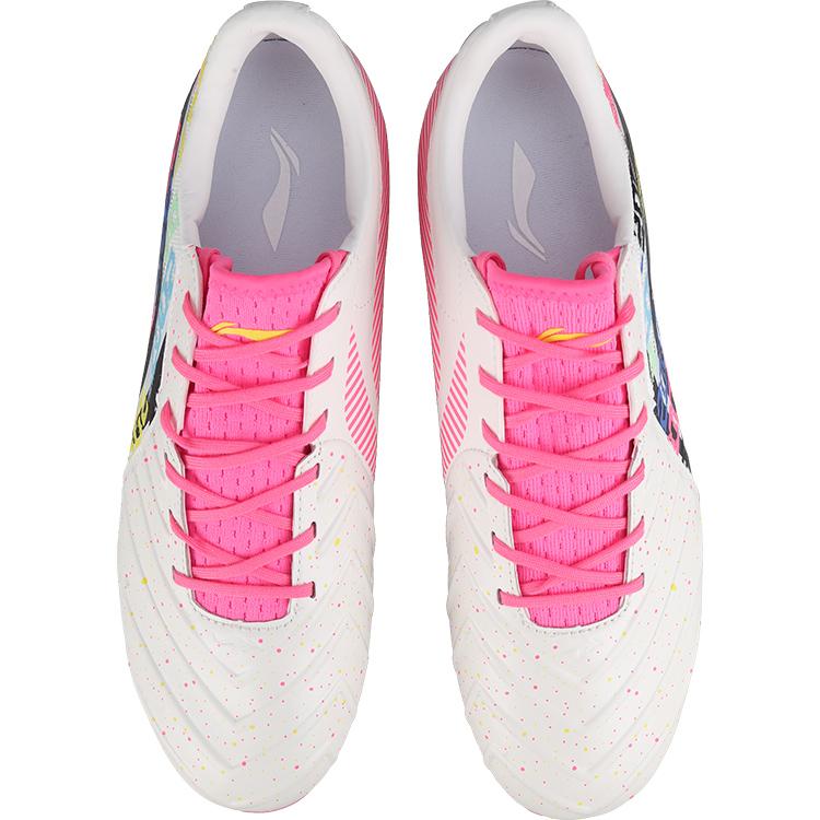 Li Ning удобные универсальные спортивные амортизирующие легкие футбольные бутсы мужские футбольные бутсы многоцветно-розовые YSFT011-5