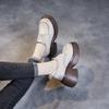 Модные 7,5 см Модные женские туфли на плоской платформе Весна Осень Круглый носок Задняя молния Натуральная коровья кожа Академический стиль Повседневные лоферы Женские