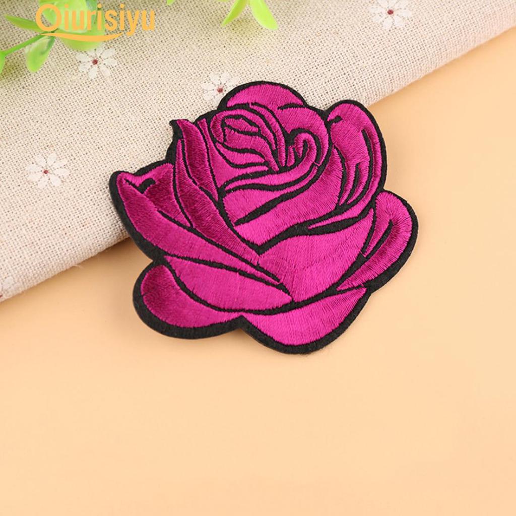 Rose Badge Iron On Patch Decoration Flower Hat Applique Accessory