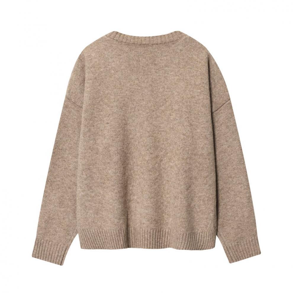 European and American style, new women's fashion, versatile cross-border elegant casual soft V-neck knitwear
