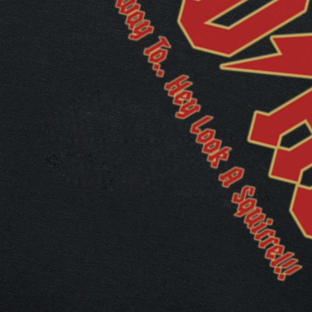 Funny ADHD Highway To... Hey Look a Squirrel Graphic T-shirts Men Fashion Casual Tshirt 100% Cotton Loose Oversized T Shirt