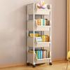 Movable Storage Rack Multifunctional Storage Organizer with 360 Degree Rotating Wheels Trolley