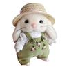 14cm Gardener Rabbit Plush Toy Handmade Cute Teddy Rabbit Doll Kawaii Pendant Home Decoration Kids Girlfriend Gift