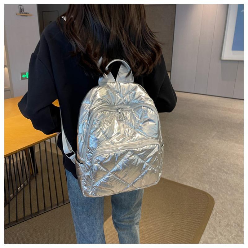 Backpack Fashion Lingge Embroidered Thread Backpack Girl Shopping Korean Style Simple Versatile Cotton Suit Bag