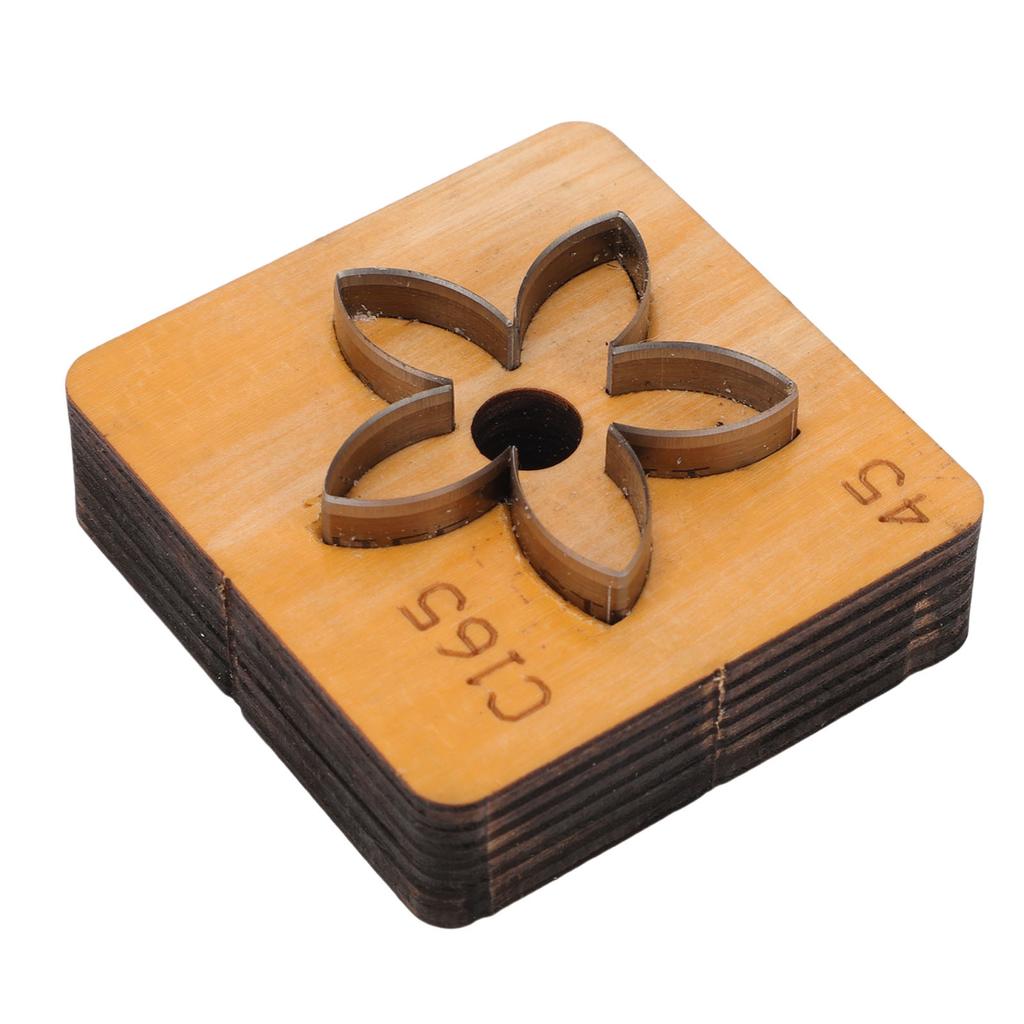 Цветочный штамп для резки кожи   Деревянная основа Углеродистая сталь Форма цветка Штамп для резки кожи для рукоделия