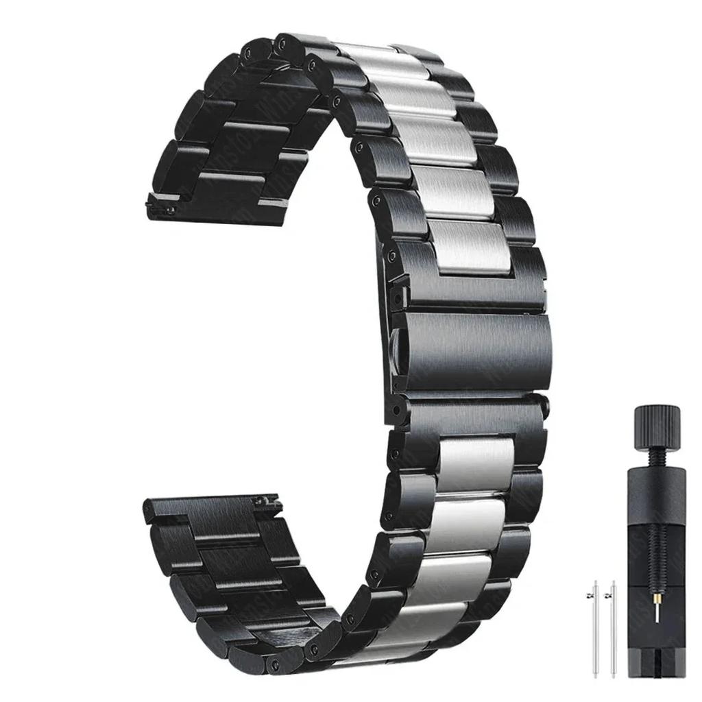 Ремешок из нержавеющей стали 20 мм 22 мм для Samsung Galaxy Watch 7 6 5 4 5Pro 40/44 мм 4/6 Classic 43 47 мм Металлический ремешок для Huawei GT5 4Pro