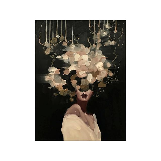 Абстрактная женская голова с цветами, холст, живопись, современные постеры и принты, настенная художественная картина для гостиной, домашний декор