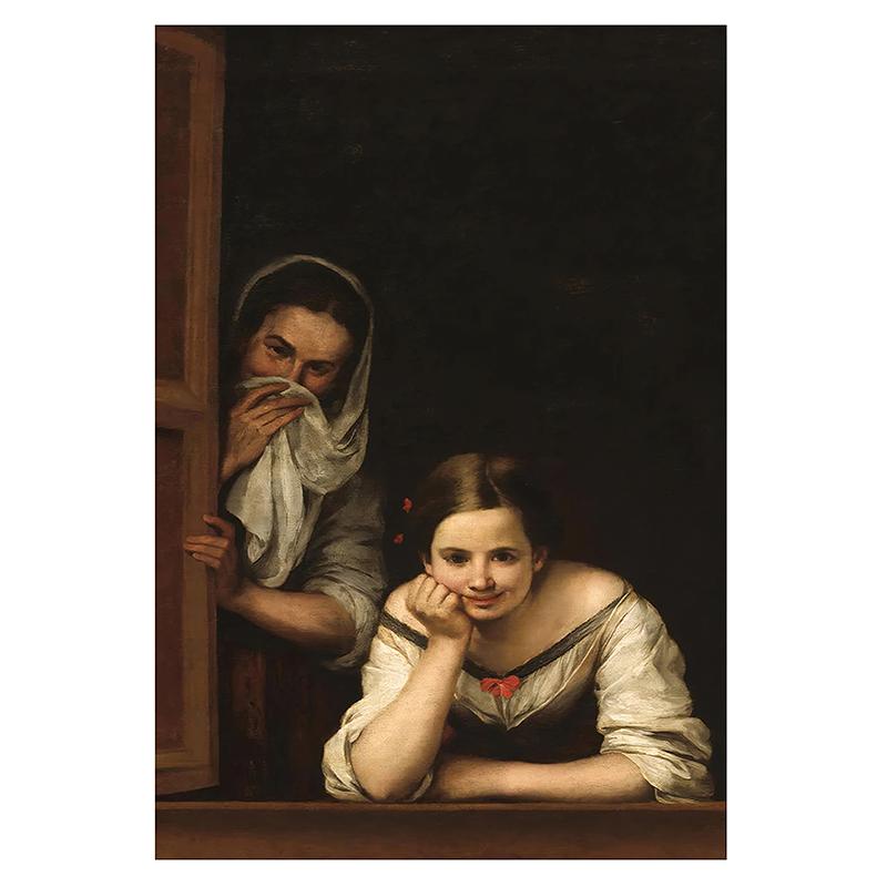 Смешная ванная туалет Мона Лиза в жемчуге девочка с рулоном бумаги постер принт холст живопись настенное искусство гостиная домашний декор