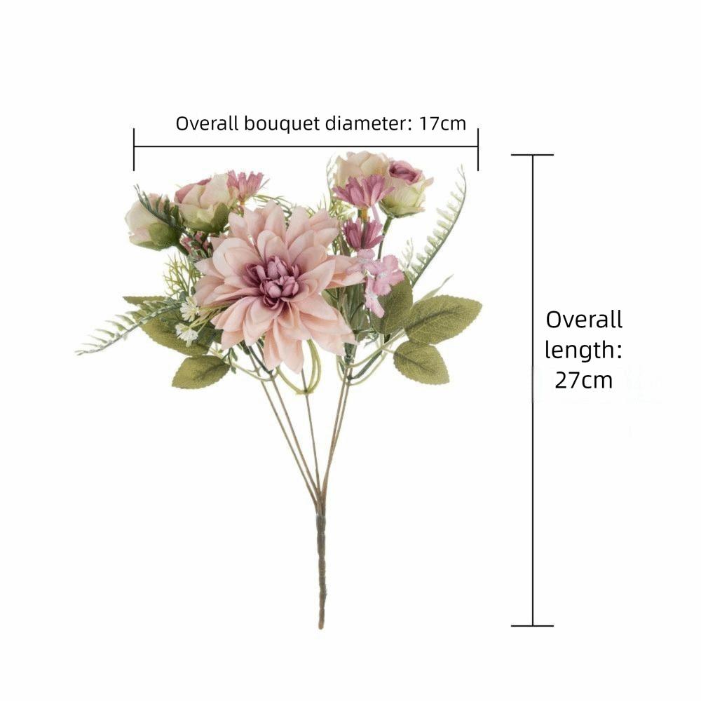 Шелковый материал Дизайн шелковых георгин и гортензий Искусственные шелковые цветы Декор для вечеринки, свадьбы, дома