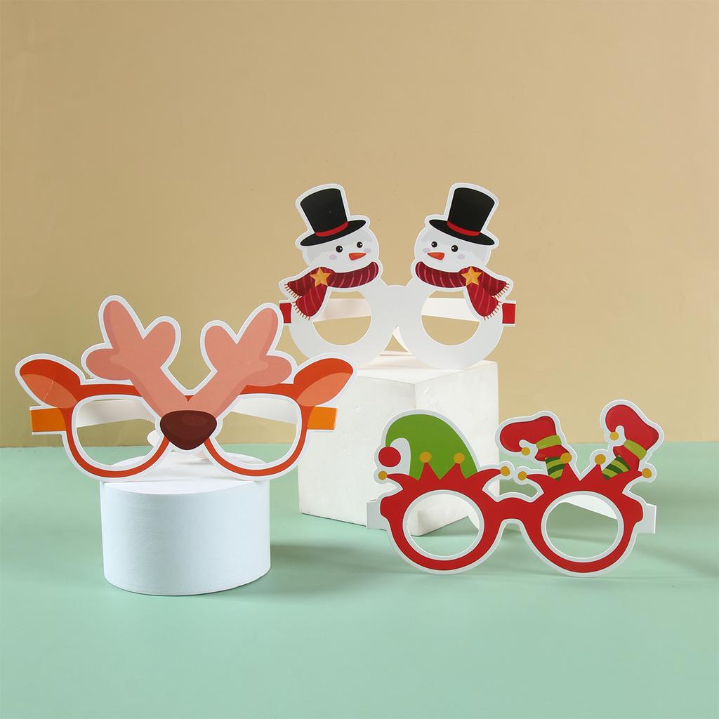 Рождественские бумажные очки Веселые рождественские украшения для дома 2024 Рождественский декор для вечеринки Украшения Навидад Натал Подарок на Новый год 2025