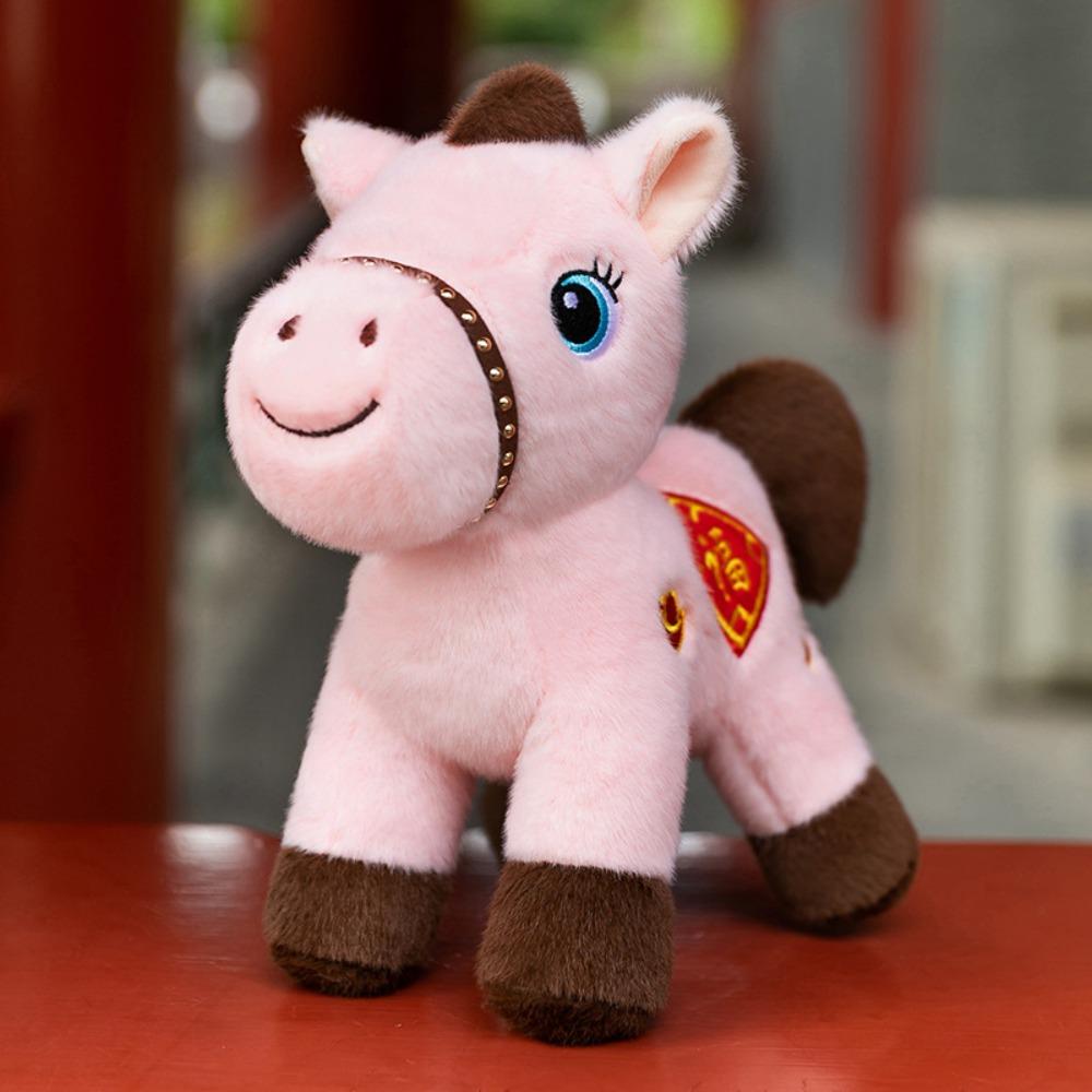 Mascot Dolls Plush Horse Keychain Creative Stuffed Animal Keyring  Chinese New Year