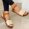 New Summer Flats Women's Sandals 2024 Ankle Strap Casual Ladies Roman Shoes Open Toe Cozy Female Gladiator Fashion Woman Sandals