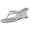 Pinch your feet and wear your toes, shoes, wedges, flip-flops, sandals, new height-increasing sandals, simple in summer