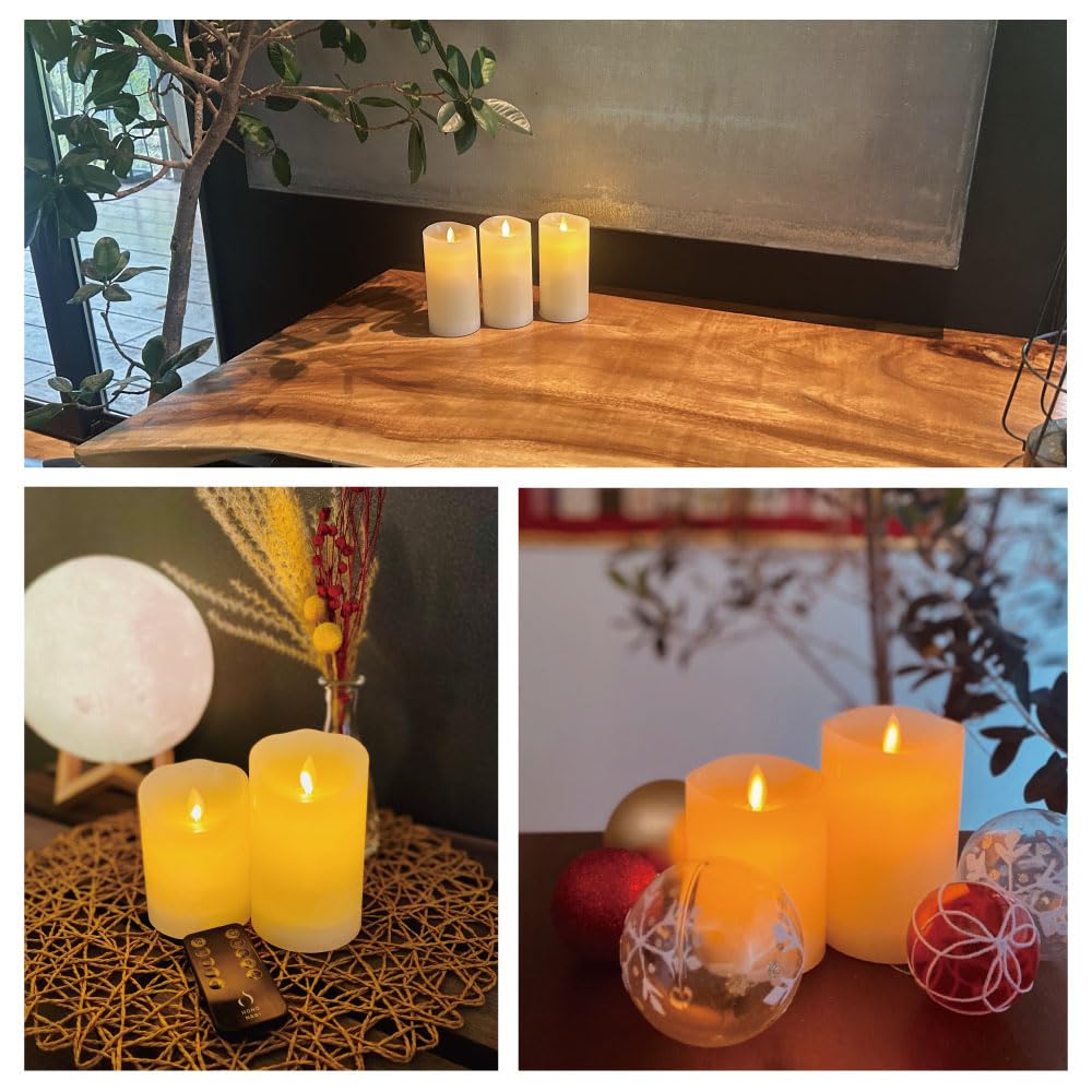 Светодиодная свеча HONONARI средняя и маленькая, специальный пульт дистанционного управления, непрямое освещение S3, большая, набор из 3 штук, управление,