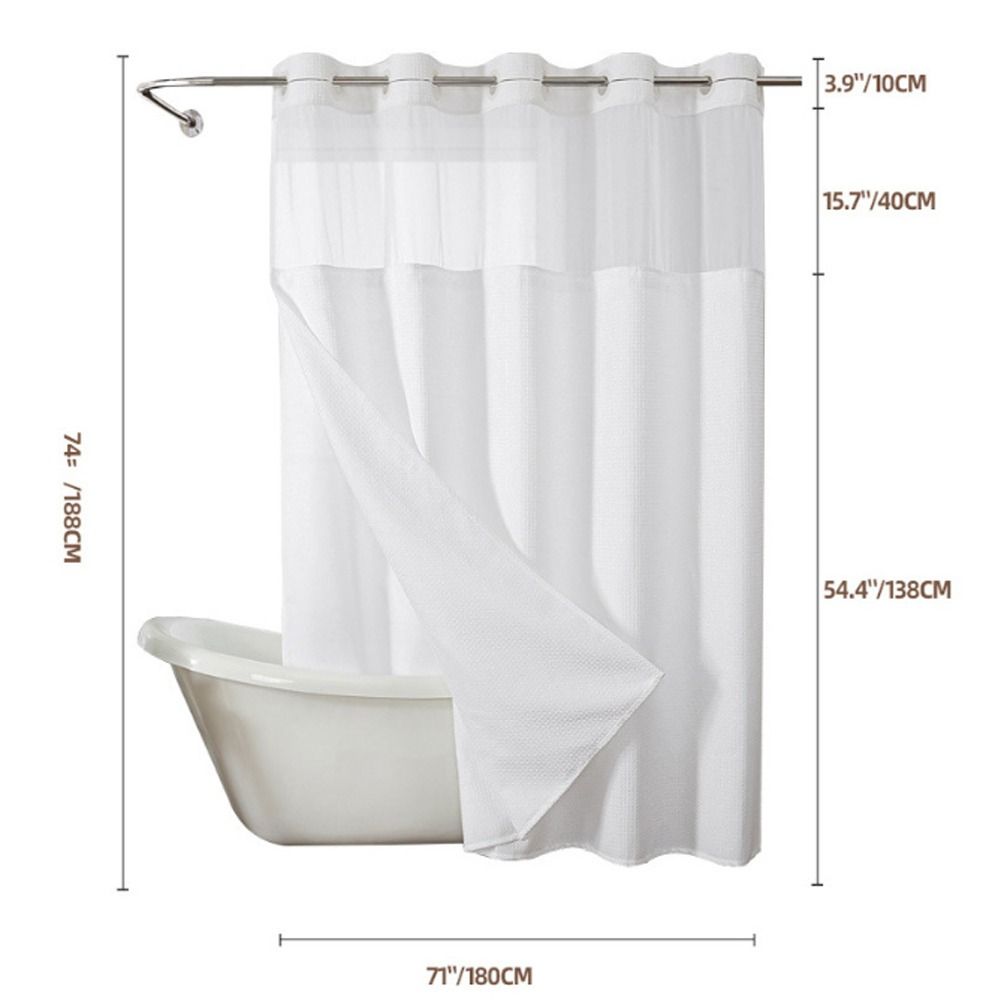 С защелкой Вкладыш Без крючков Шторка для душа с прозрачным верхним окном Покрытие для душа Ванная комната