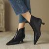 Fashion High Quality Commuting Office Ladies Shoes 2024 Sexy Pointed Toe Women's Ankle Boots Comfortable Low Heel Fashion Zipper Boots