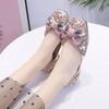 Fashion Woman Flats Elegant Party Pink Shoes for Women Rhinestone Square Toe with Bow On Offer High Quality Fashion Beau Today Sale Shoe