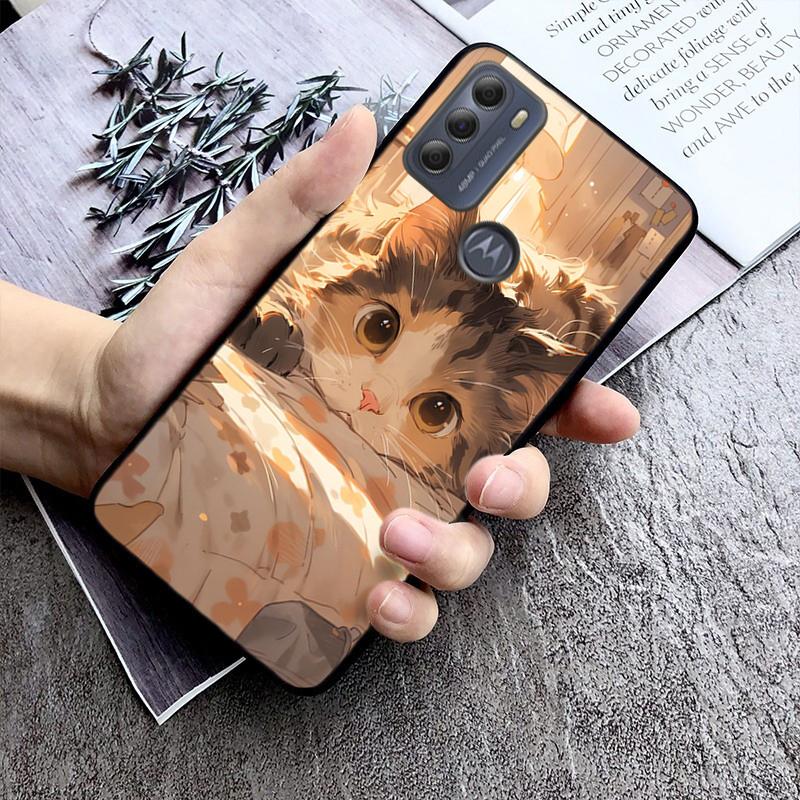 Чехол для телефона с милым котом для Moto G84 G22 G32 G42 G52 G62 G53 G72 G60 G60S G100 G10 G20 G30 G13 G50 G 5G G Pure