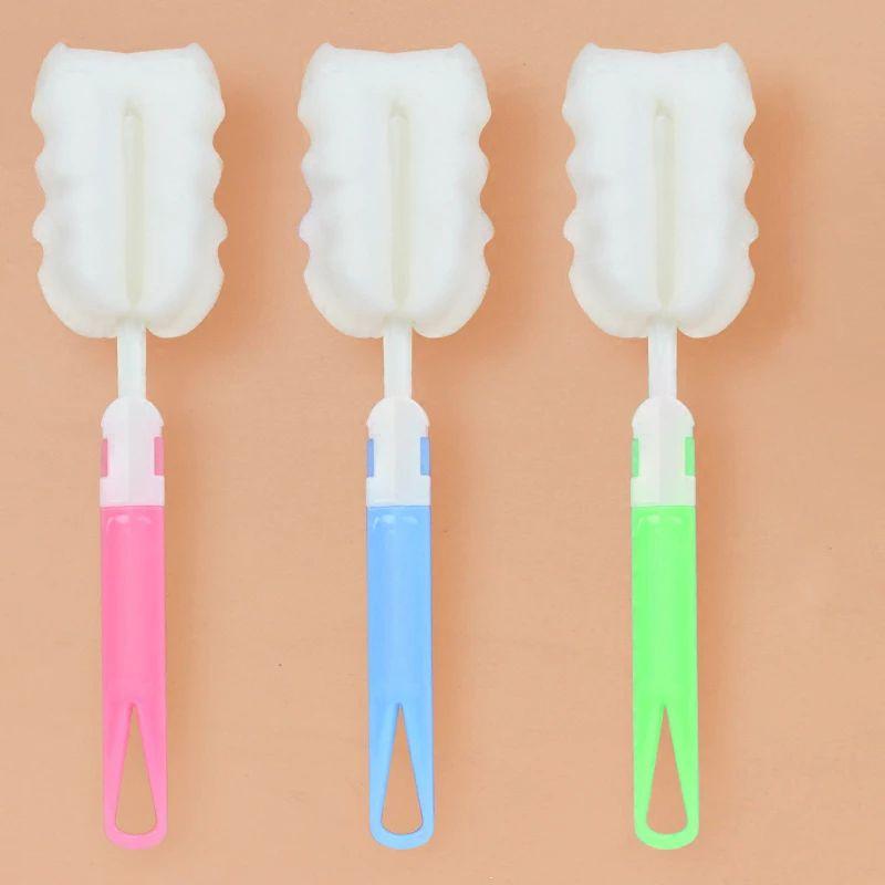 Многоцветная губка-щетка для бутылок для эффективной уборки кухни и ухода за бокалами для вина