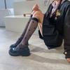Весенние тонкие женские черные жаккардовые носки Love Calf, гольфы в японском стиле Jk, шелк Lolita