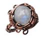 Moonstone Natural Gemstone Antique Silver Plated Ring US Size-8.25 A 388