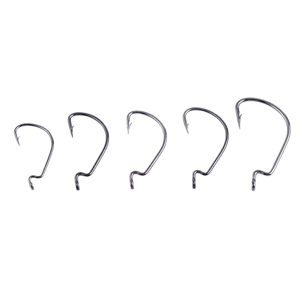 50шт коробка офсетный рыболовный крючок кривошип червь джиг высокоуглеродистая сталь рыболовные принадлежности инструменты