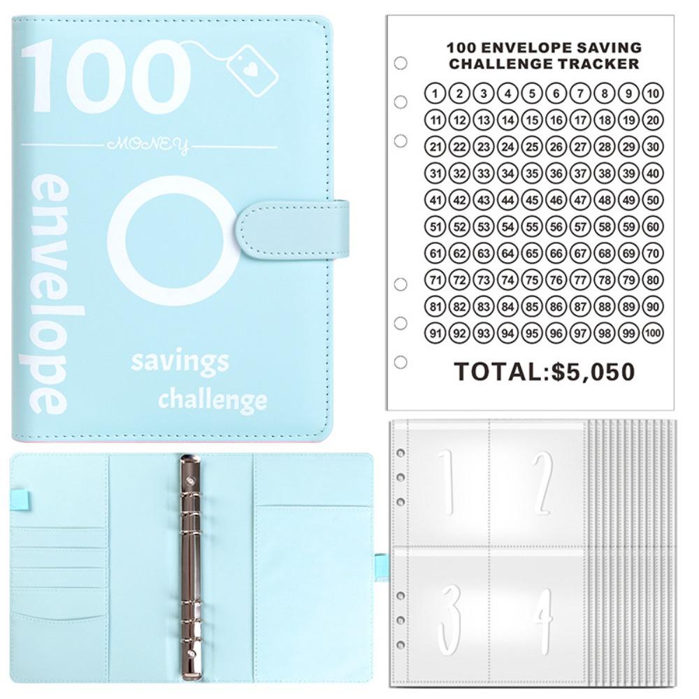 PU кожа 100Envelope Challenge Папка-регистратор Финансовый бюджет Папка-регистратор Планировщик бюджета
